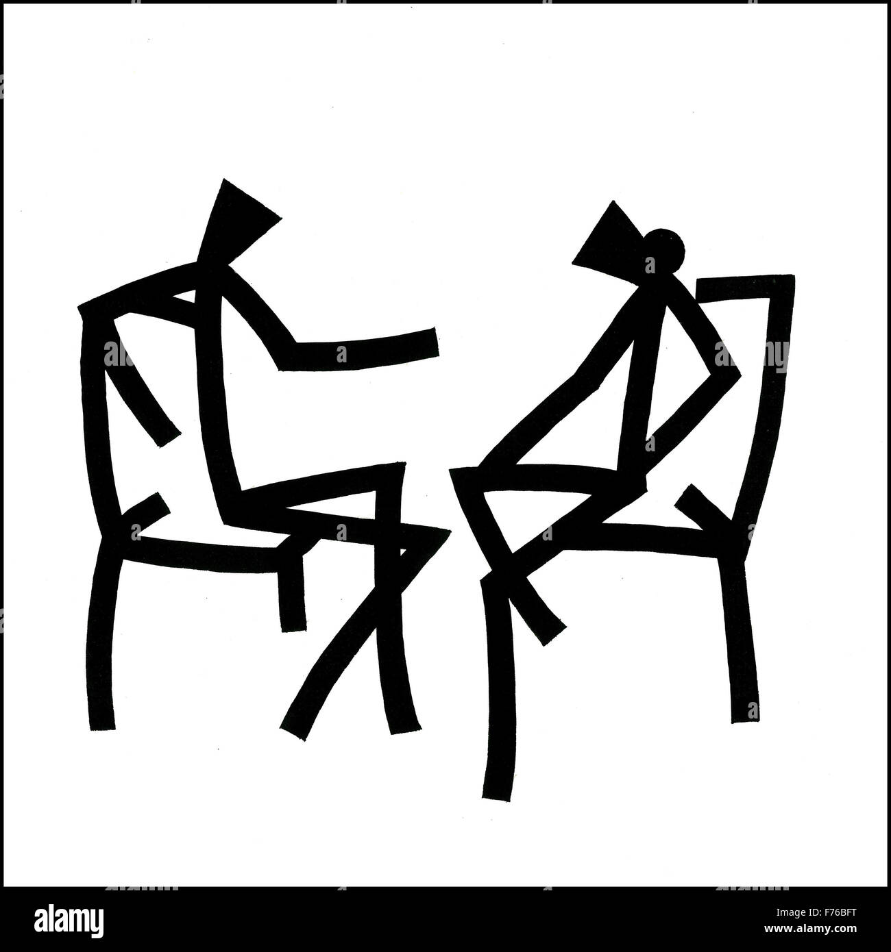 Illustrazione disegno della linea di counselling Foto Stock