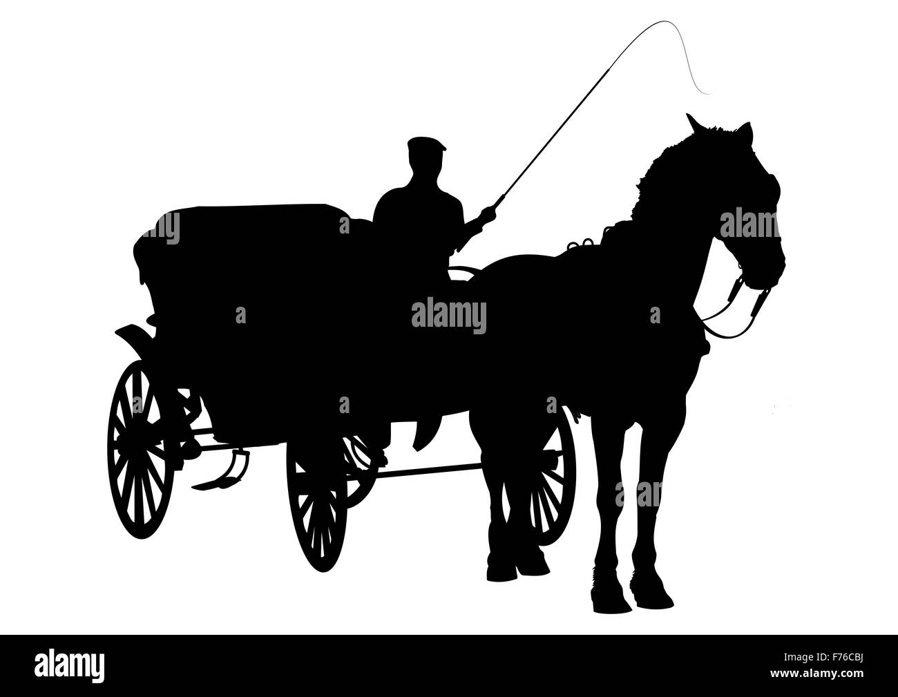 Cavallo e buggy silhouette Foto Stock