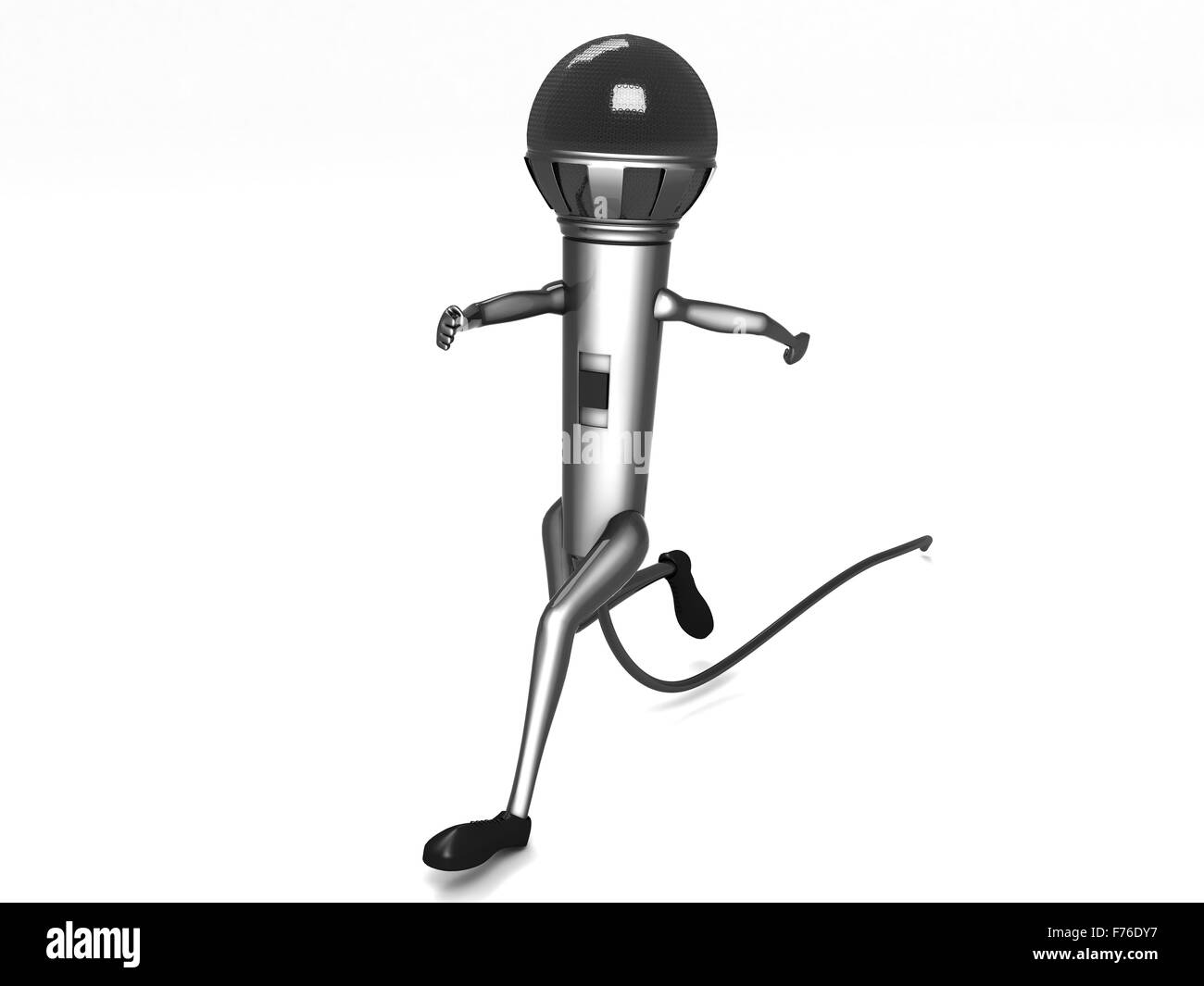 Tridimensionale microfono acceso Foto Stock