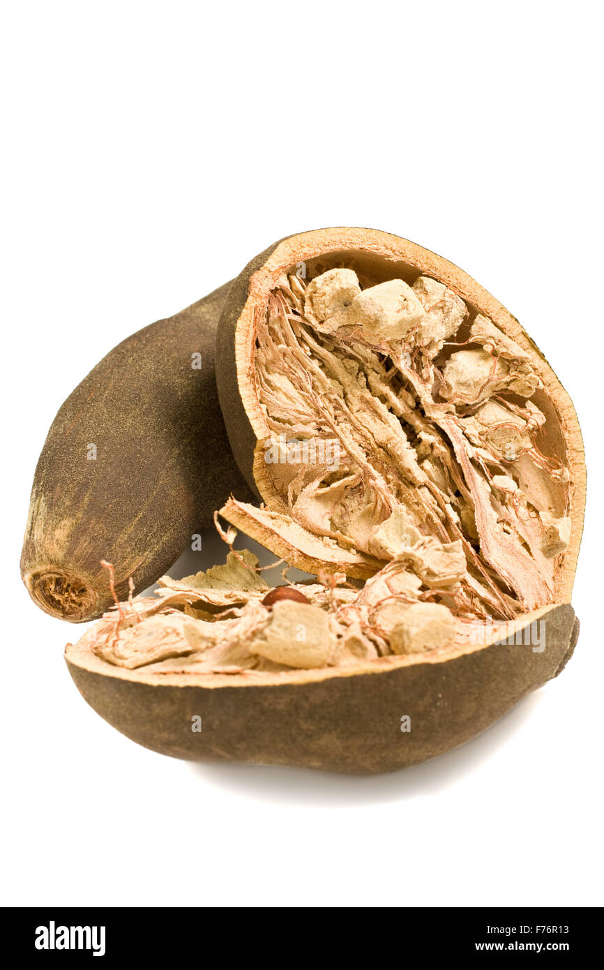 Isolato frutto di baobab Foto Stock