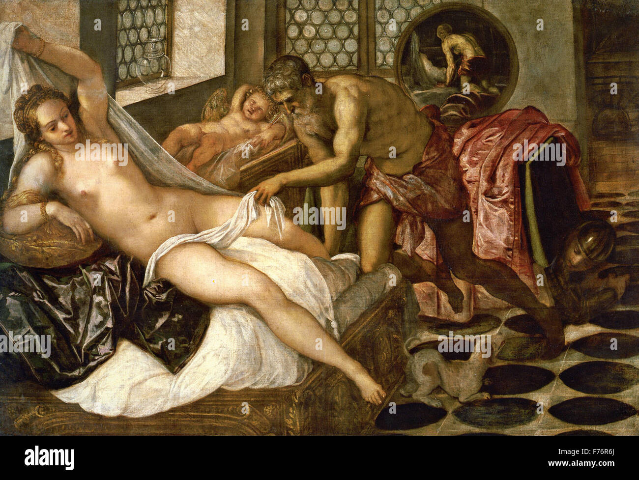 Jacopo Tintoretto - Marte e Venere sorpresi da Vulcan Foto Stock