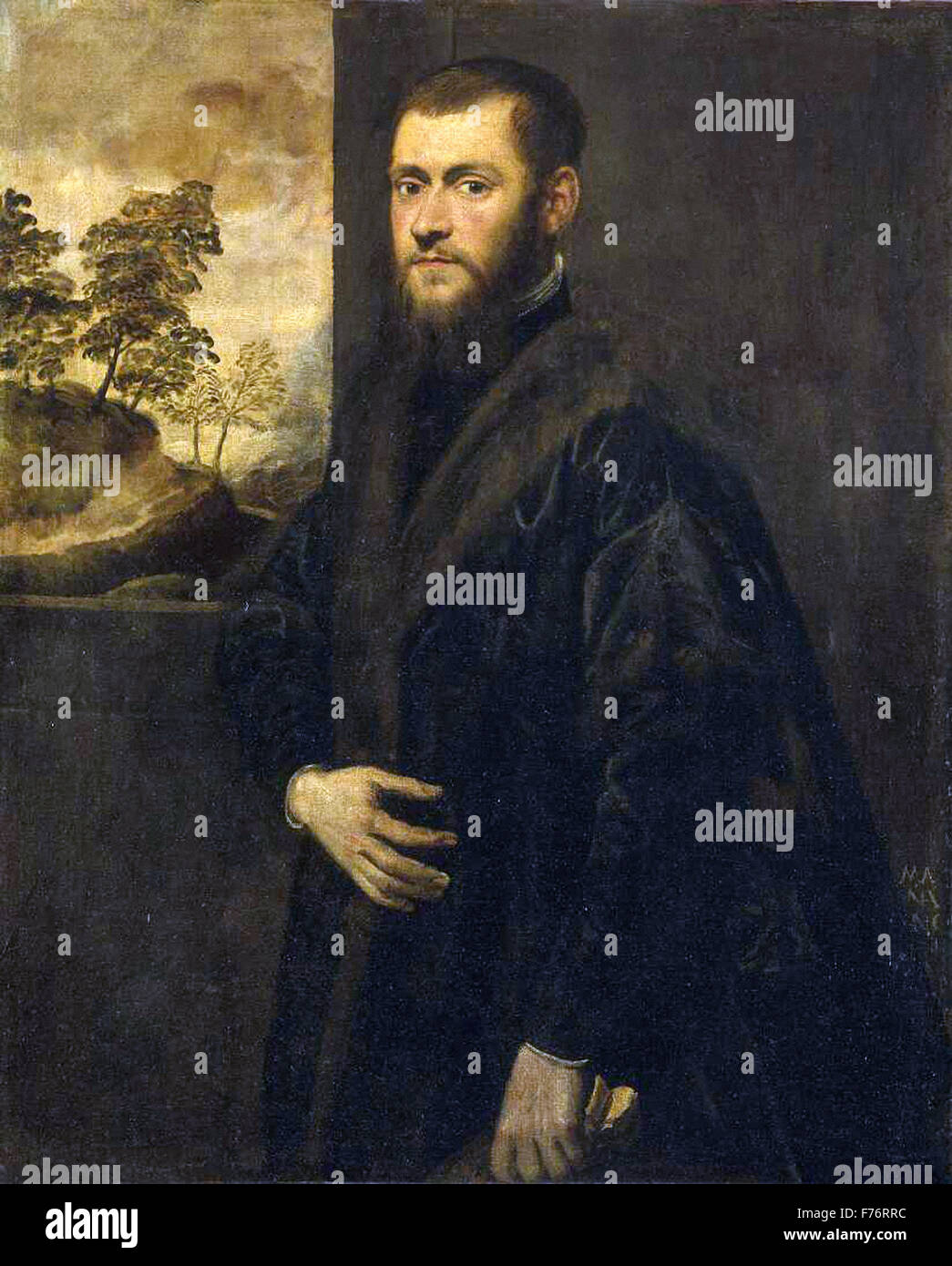 Jacopo Tintoretto - Ritratto d'onu jeune gentilhomme Foto Stock