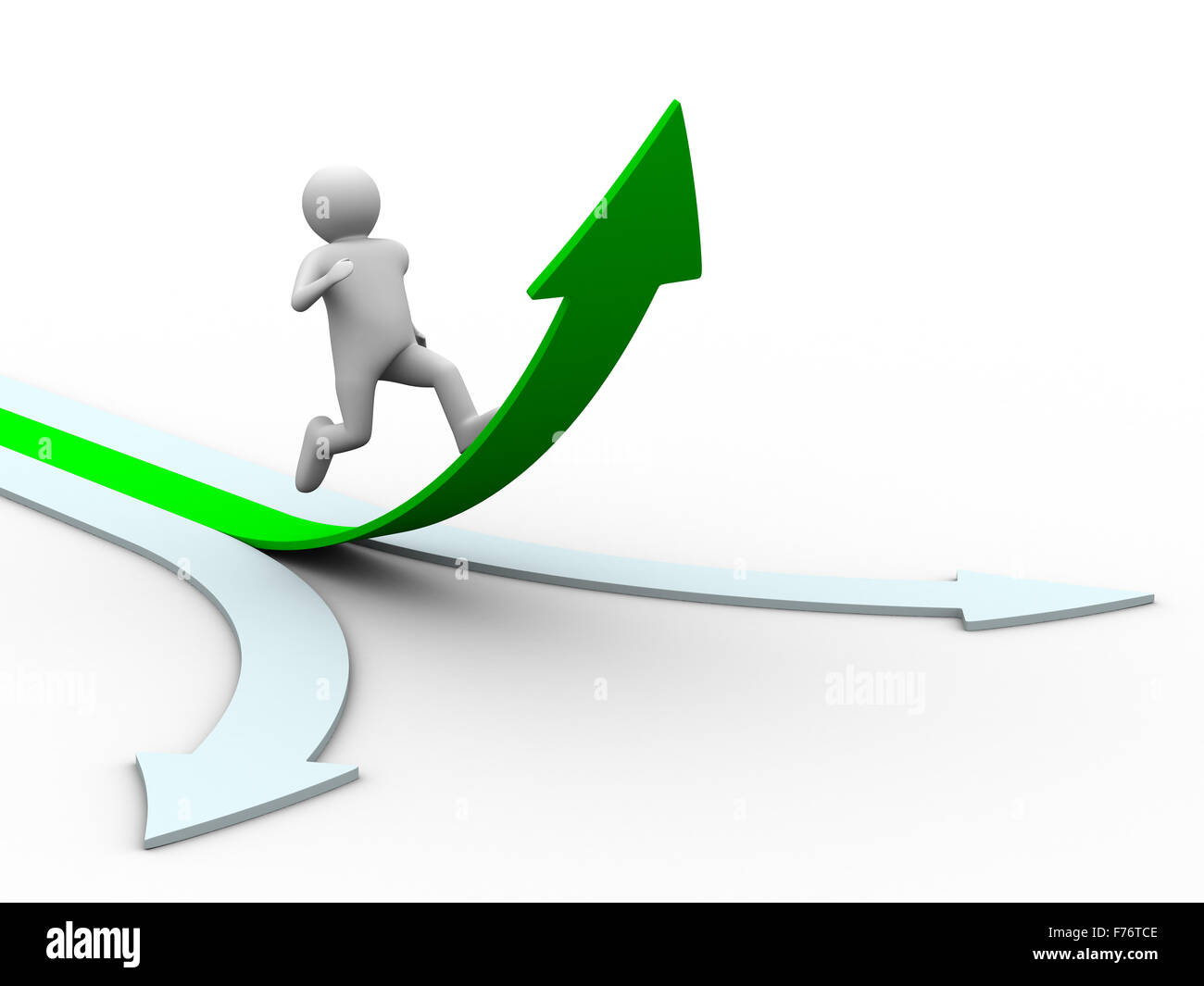 Direzione di movimento per il successo. Isolato immagine 3D Foto Stock