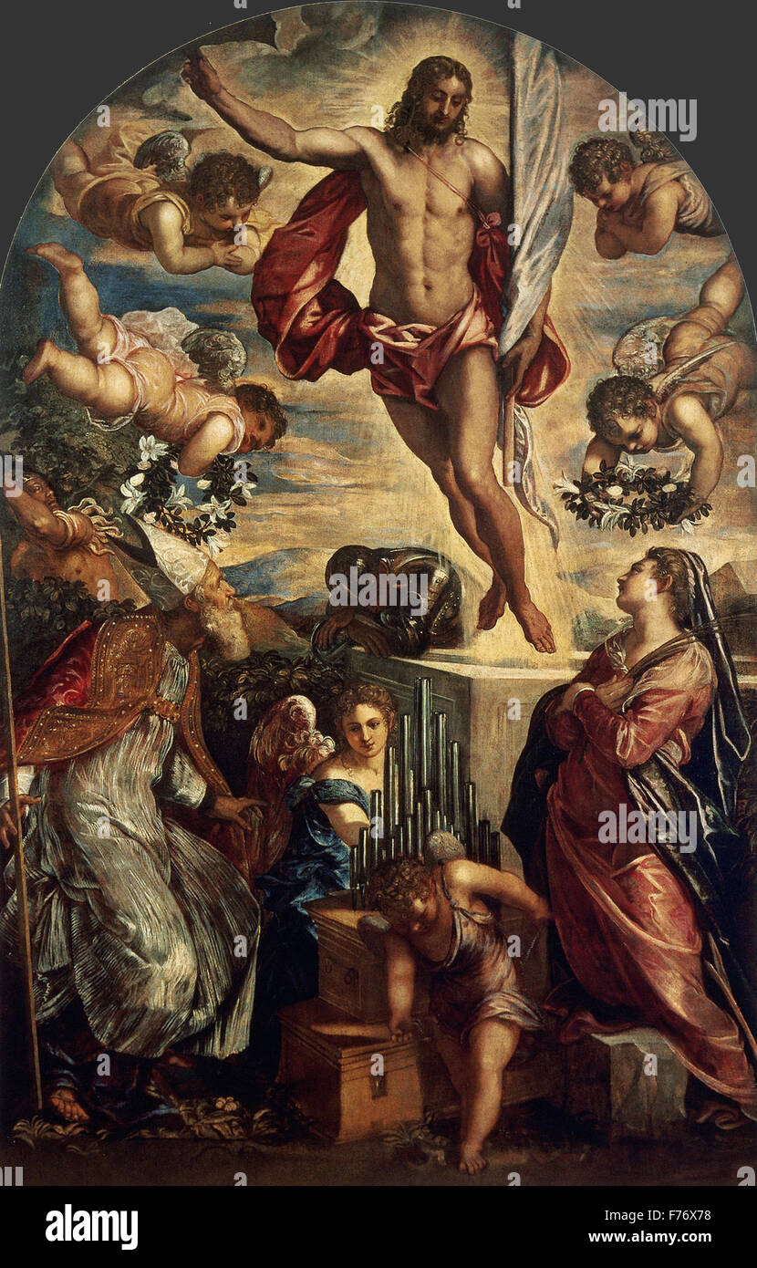 Jacopo Tintoretto - La risurrezione di Cristo Foto Stock