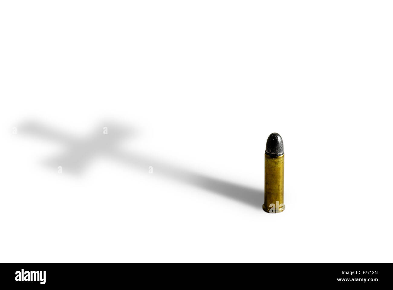 Bullet con croce ombra Foto Stock