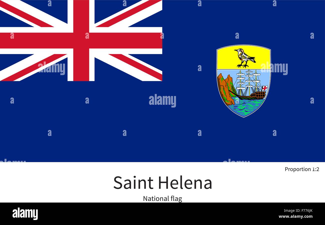 Bandiera nazionale di Saint Helena con proporzioni corrette, elemento, colori Illustrazione Vettoriale
