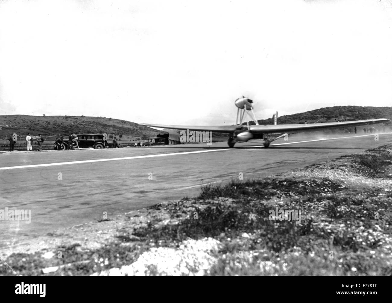 Il piano Savoia-Marchetti S.64 dalla Ferrari e del prete prende il largo per la trasvolata Italia-Brasile,1928 Foto Stock