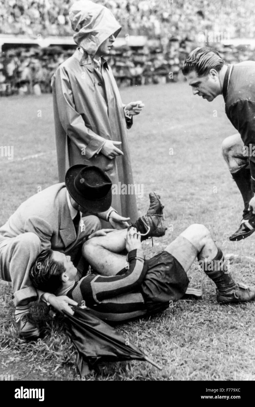 Inter - Livorno 1946,camillo achilli feriti Foto Stock