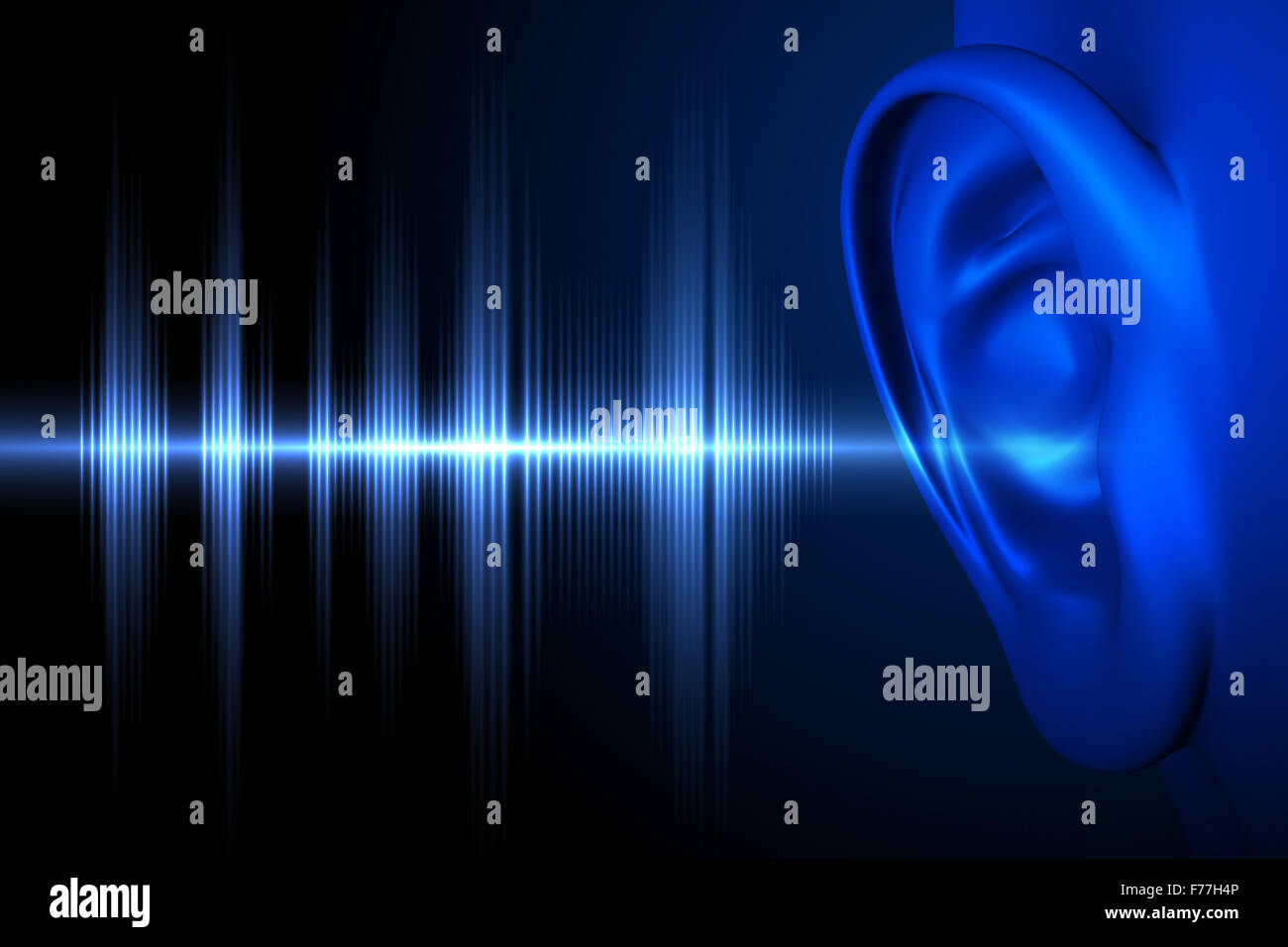 Immagine concettuale sull'udito umano Foto Stock