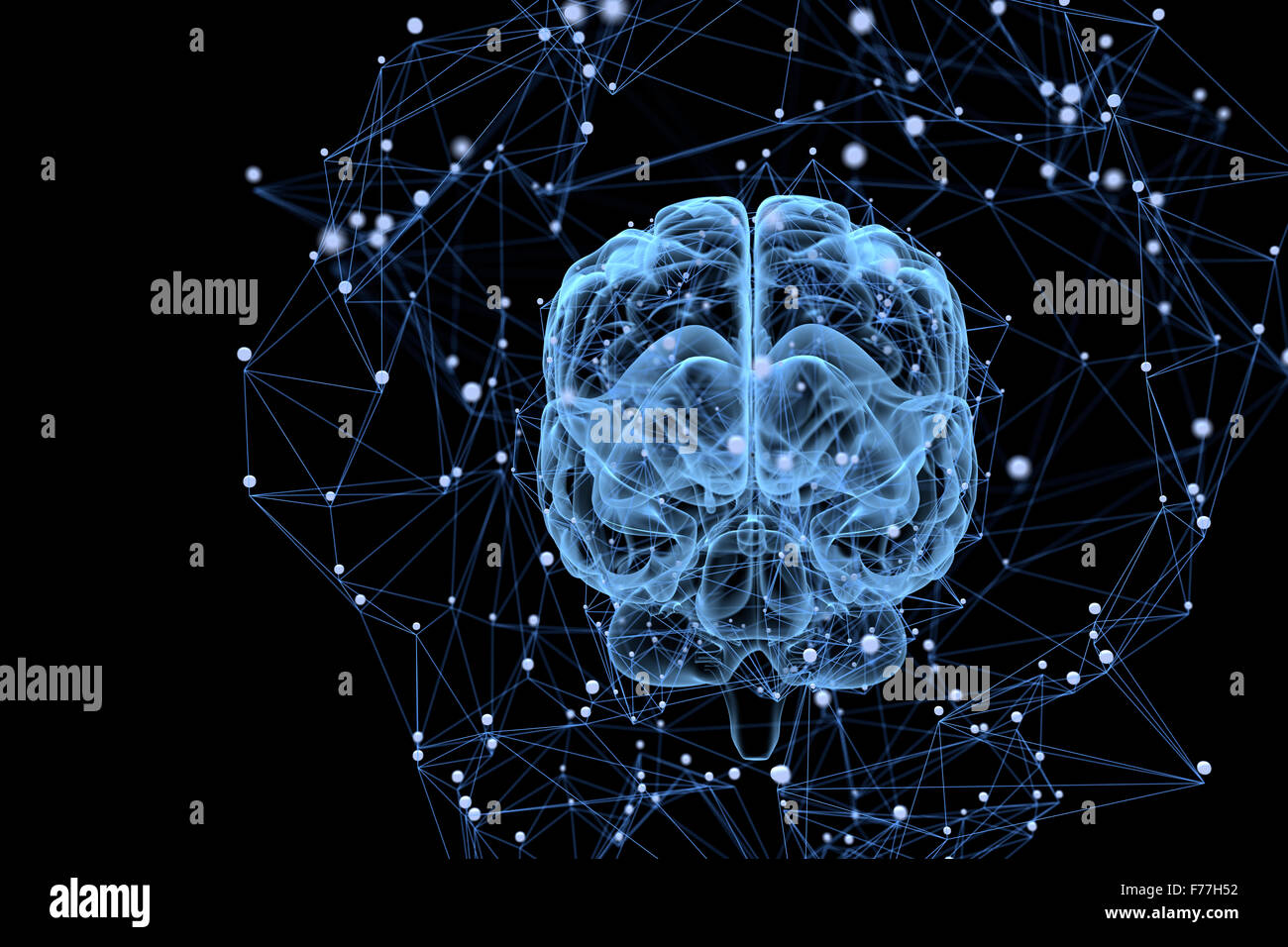 Illustrazione dei processi di pensiero nel cervello Foto Stock