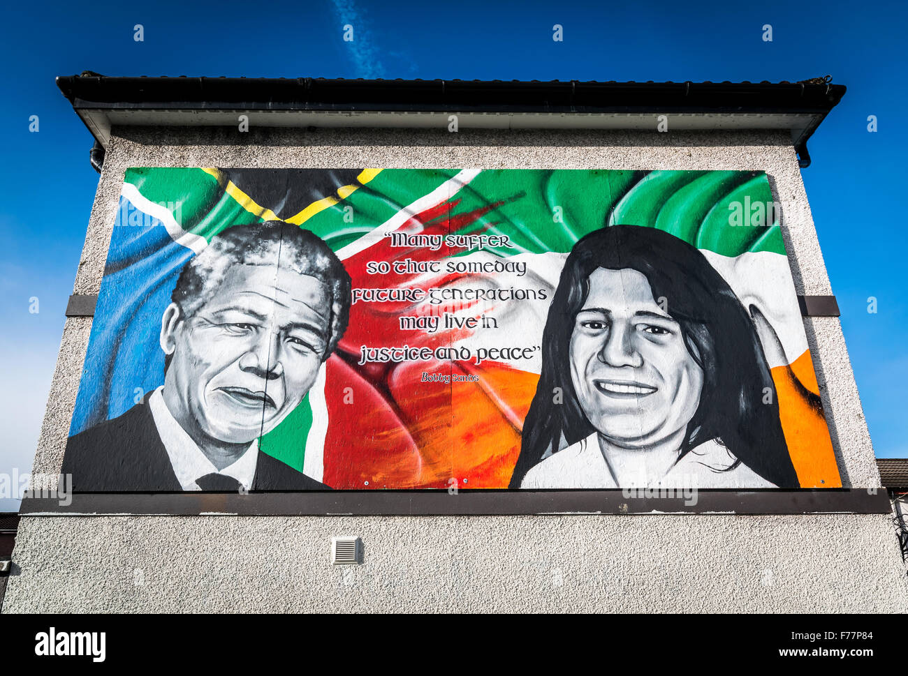 Nelson Mandela e Bobby Sands murale. Foto Stock