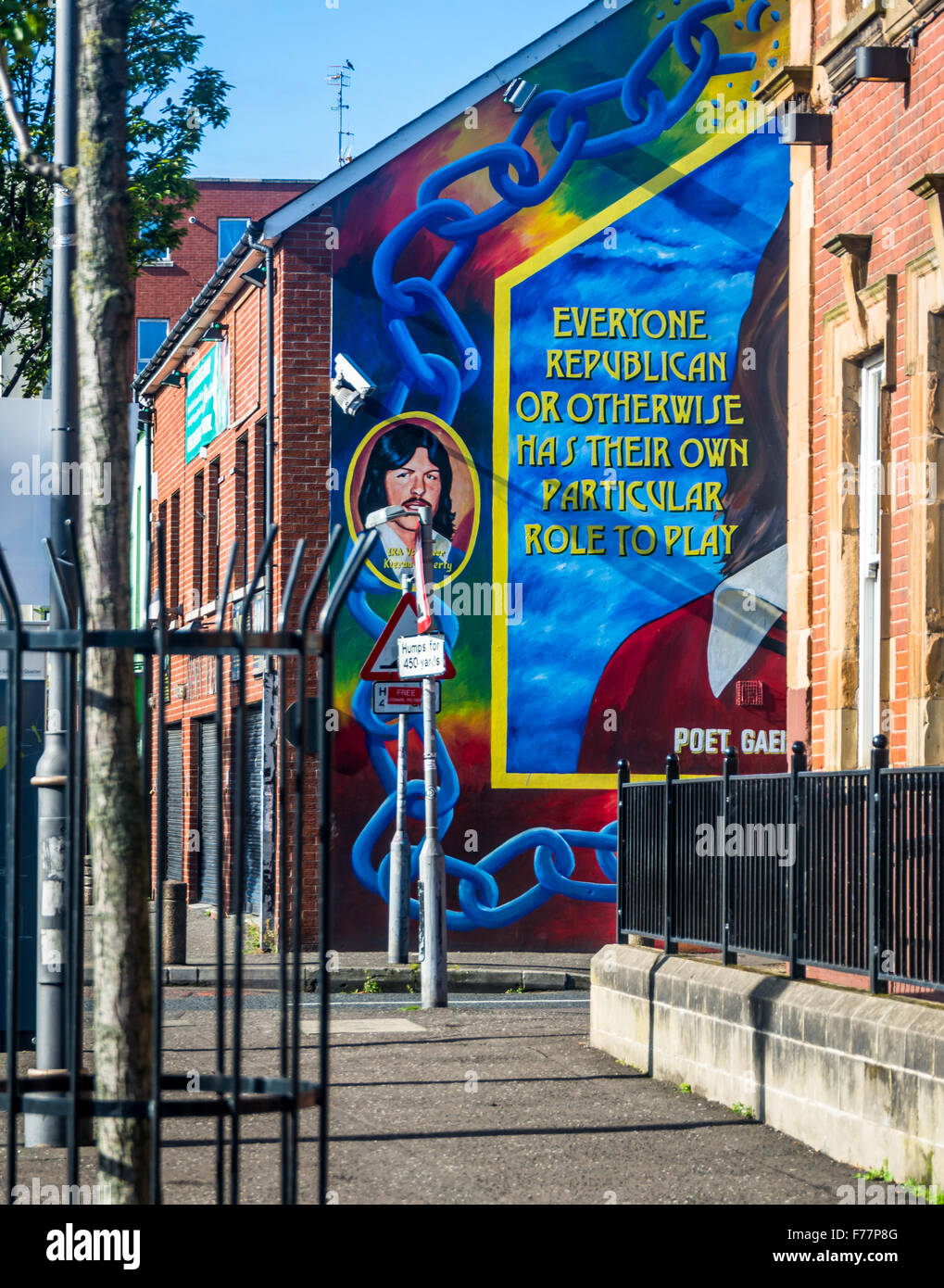Testo da Bobby Sands murale di Belfast Foto Stock