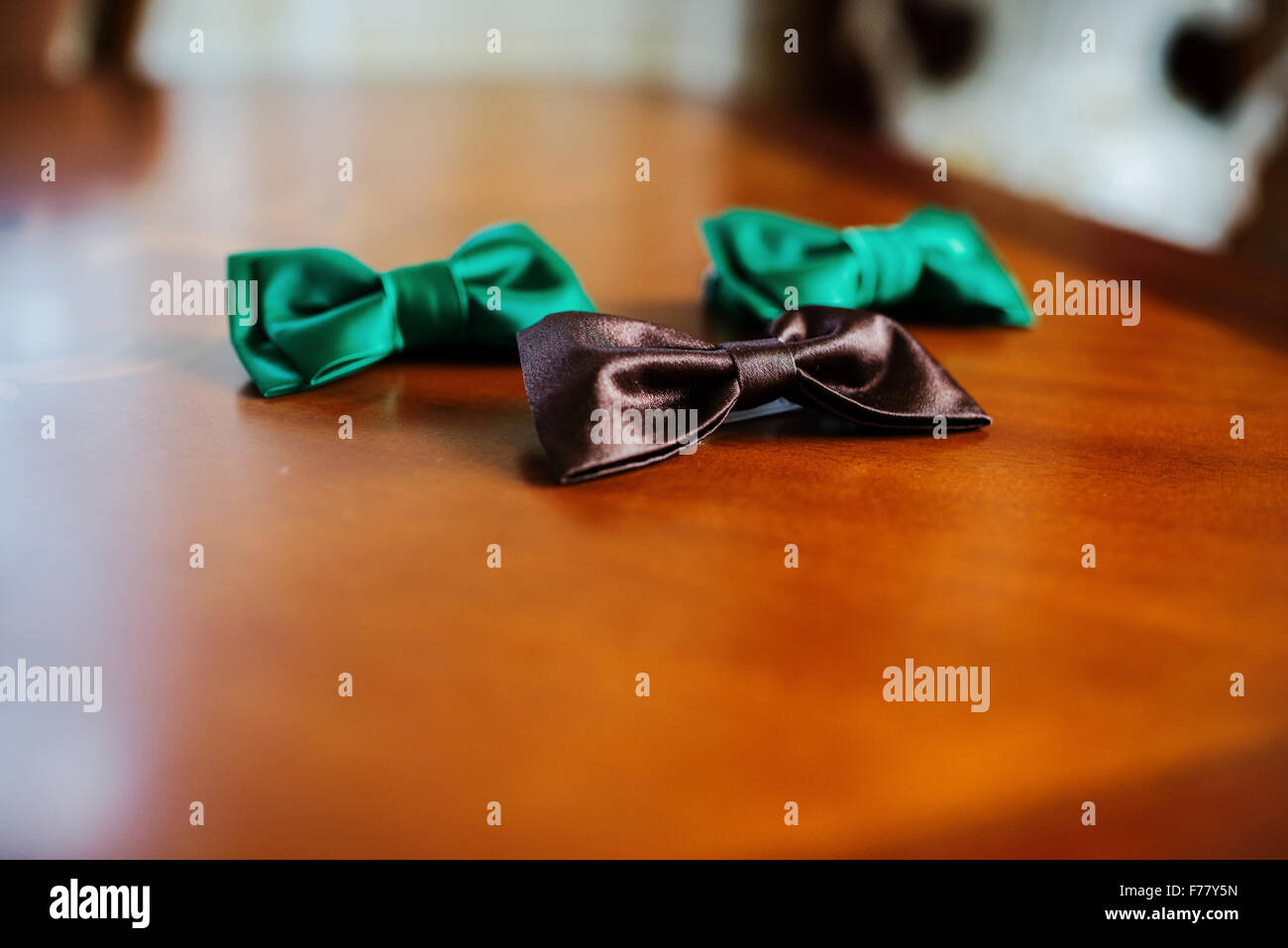 Verde e marrone cravatte Foto Stock