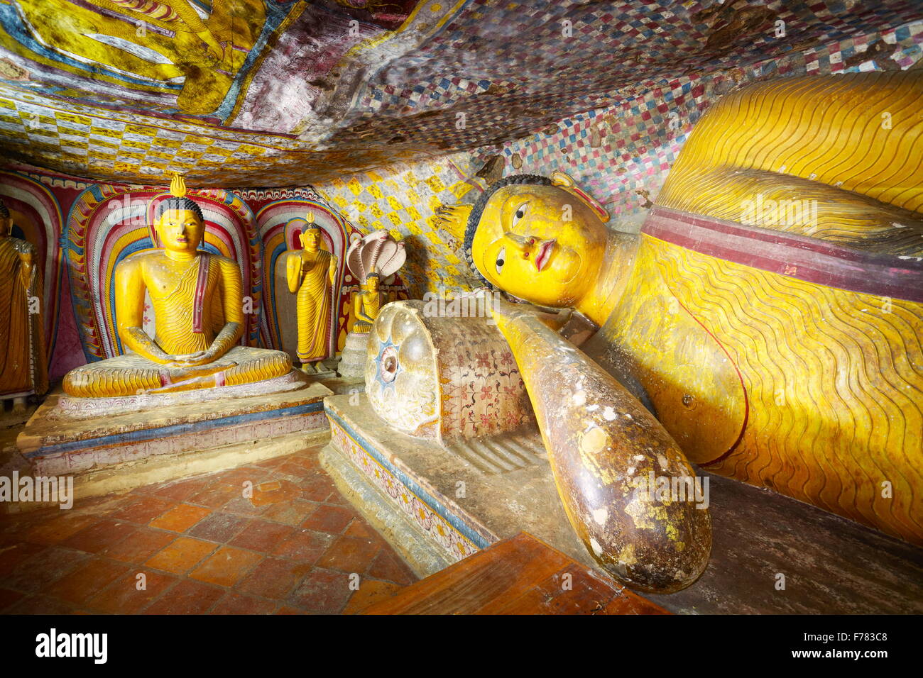 Sri Lanka - Buddish Tempio nella Grotta Dambulla, provincia di Kandy, Sito Patrimonio Mondiale dell'UNESCO, Sri lanka Foto Stock