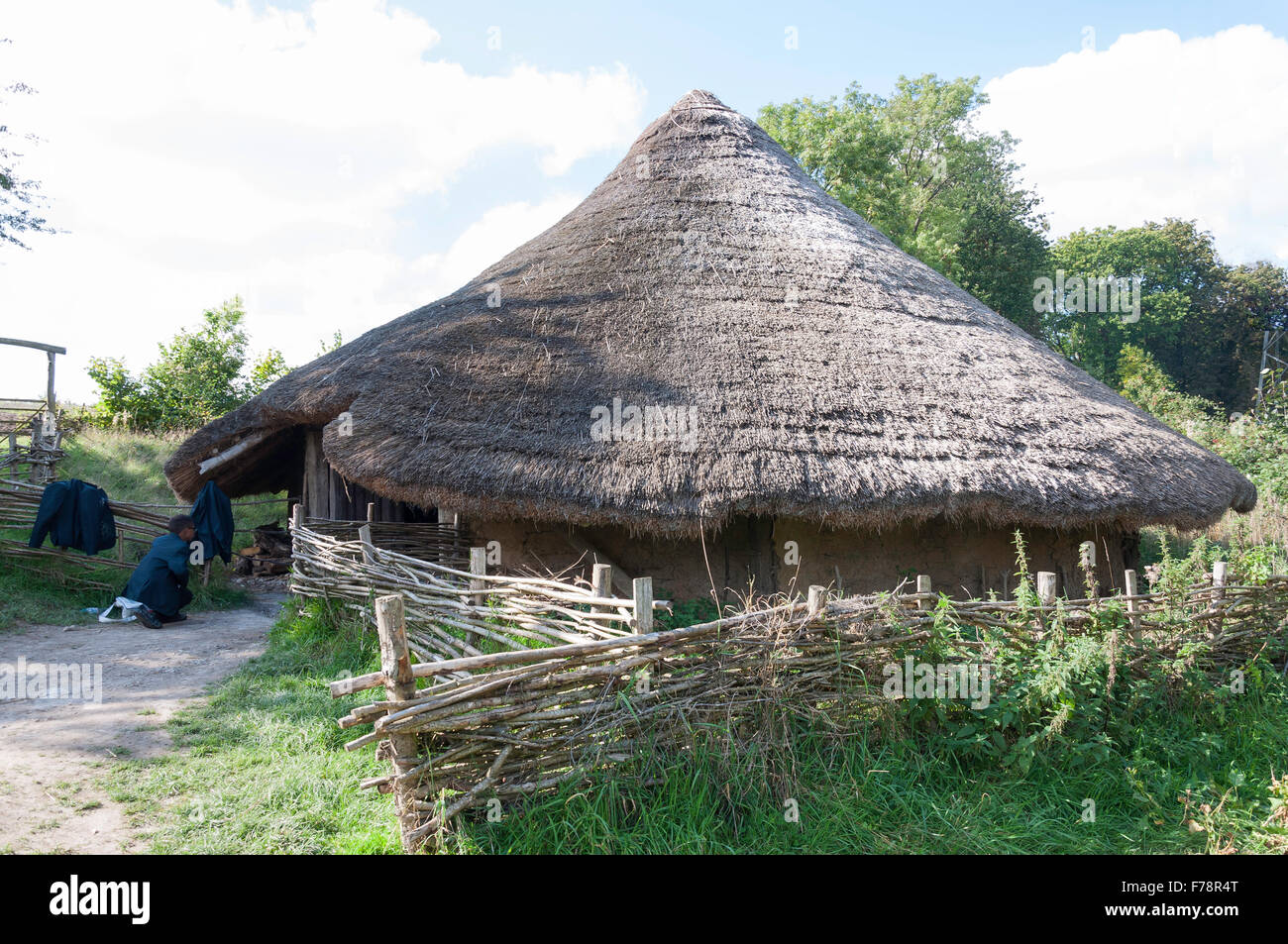 Età del ferro House, Chiltern Open Air Museum, Chalfont St Giles Buckinghamshire, Inghilterra, Regno Unito Foto Stock