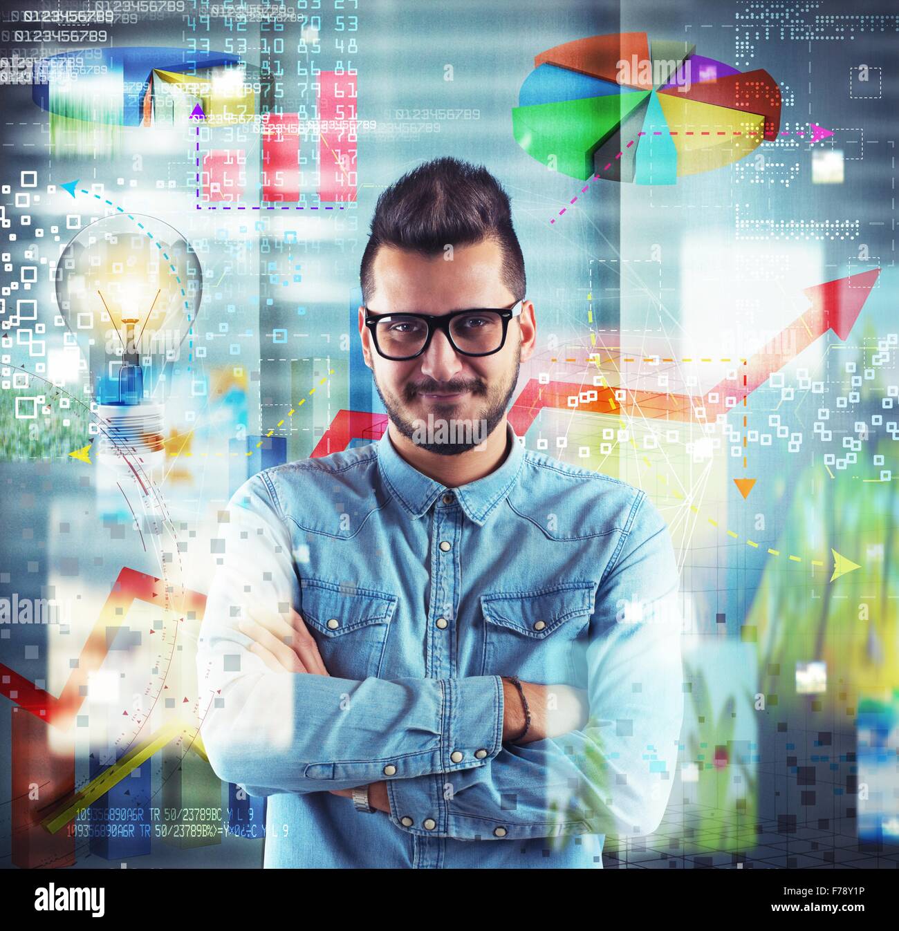 Nerd di finanza Foto Stock