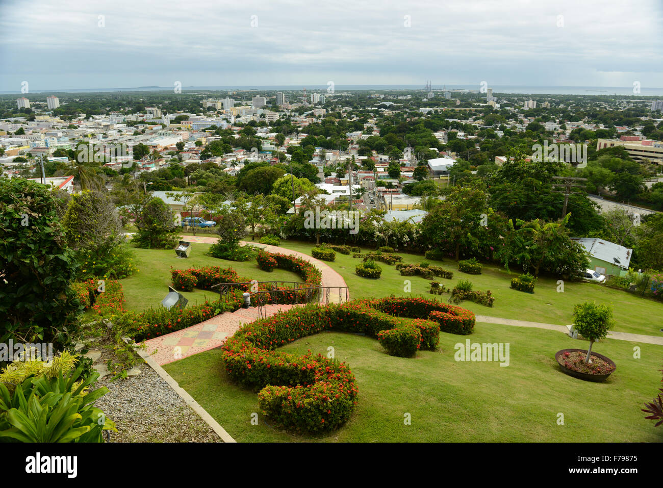 Vista della città di Ponce dal Castello Serralles. Ponce, Puerto Rico. USA il territorio. Isola dei caraibi. Foto Stock