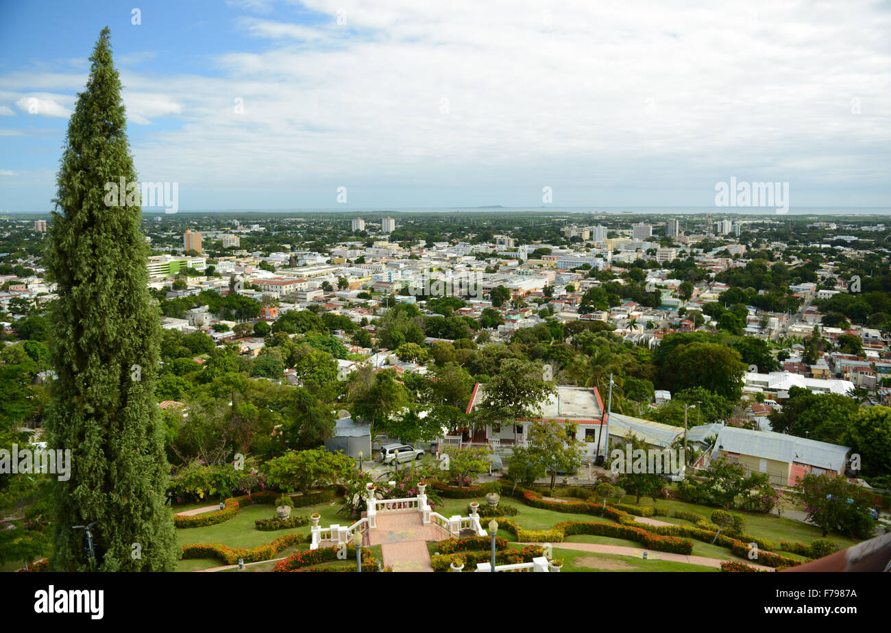Vista della città di Ponce dal Castello Serralles. Ponce, Puerto Rico. USA il territorio. Isola dei caraibi. Foto Stock