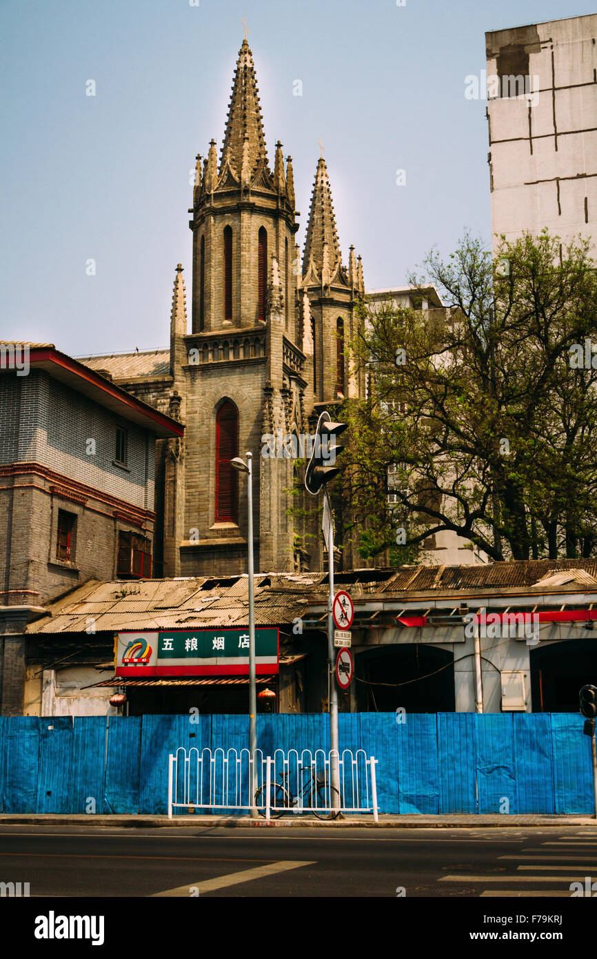 Pechino, Cina - Il punto di vista della Chiesa di St. Michael, un famoso punto di riferimento a Pechino. Foto Stock