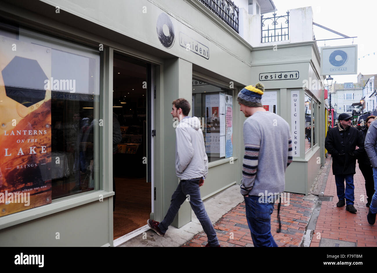 Resident record record indipendenti shop store in Kensington Gardens North Laine area di Brighton Regno Unito Foto Stock