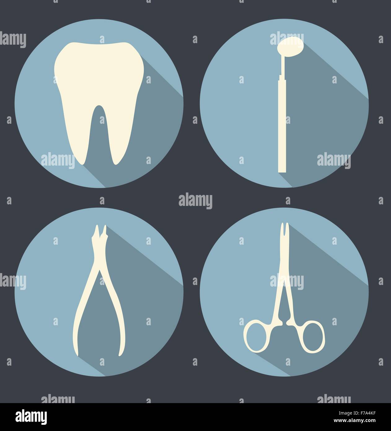 Tema dentale icone piana. illustrazione vettoriale per il tuo design Illustrazione Vettoriale