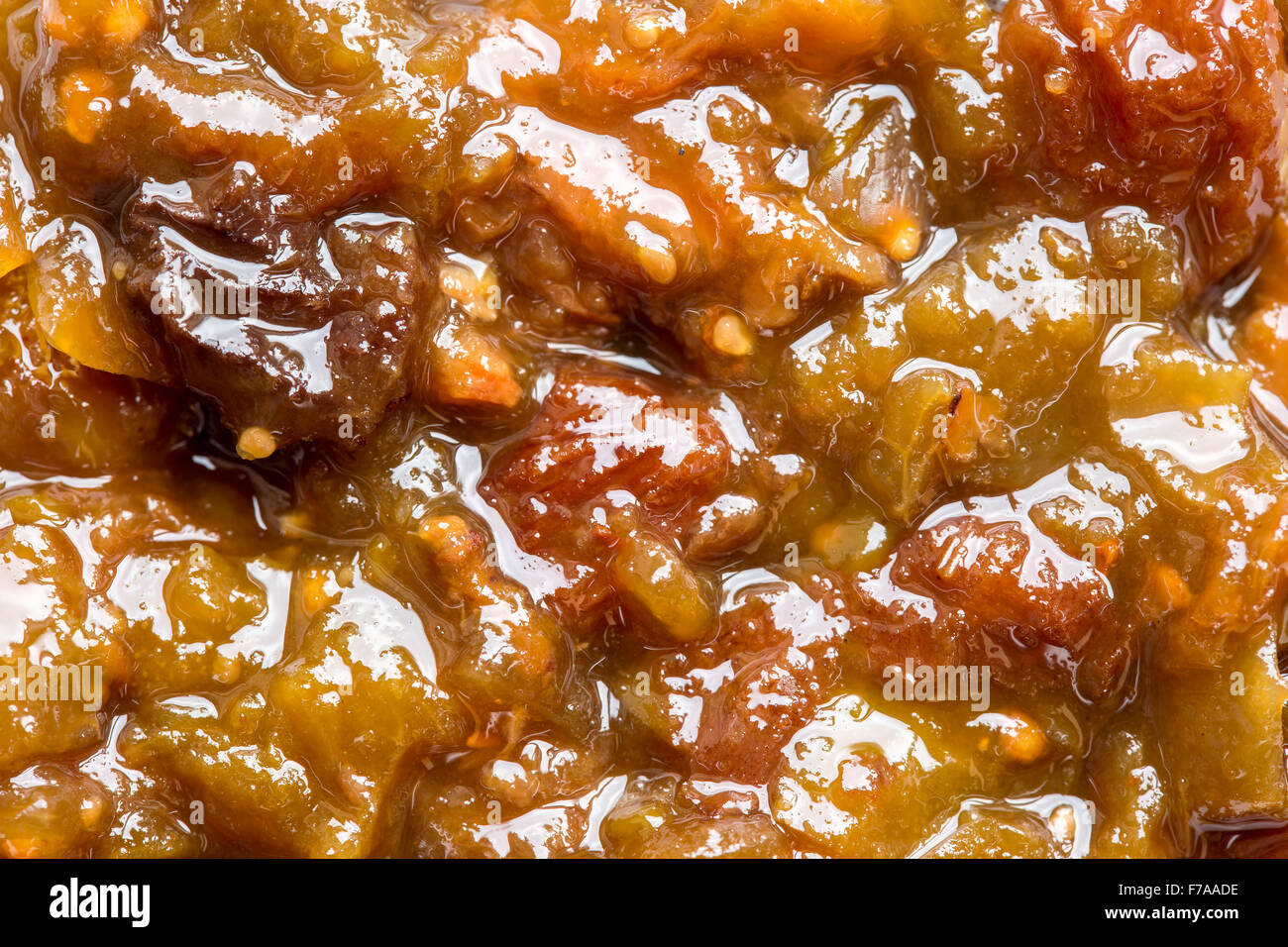 Chiudere fino in casa verde chutney di pomodoro Foto Stock