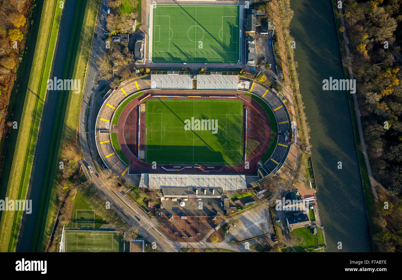 RWO Stadium, Niederrheinstadion Oberhausen tra l Emscher e Rhine-Herne Canal, Oberhausen, Oberhausen, Ruhr Foto Stock