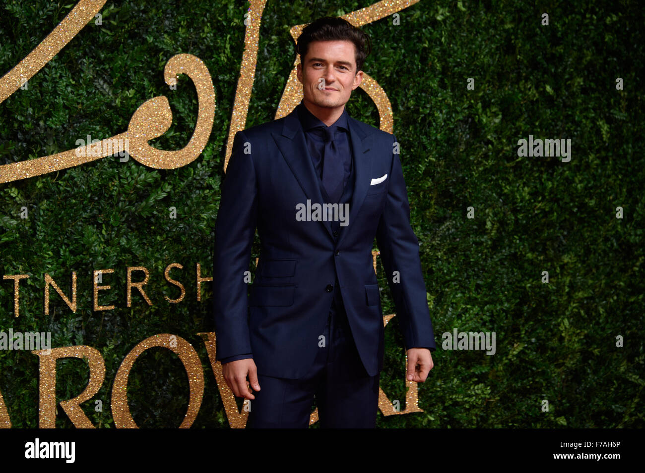 Orlando Bloom presso il British Fashion Awards 2015 a Londra Foto Stock