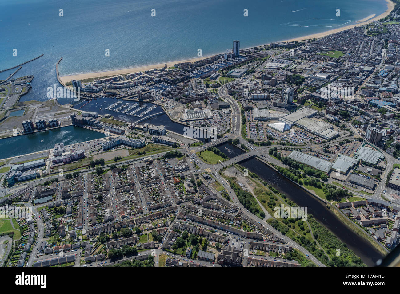 Vedute aeree di Swansea, Wales, Regno Unito Foto Stock