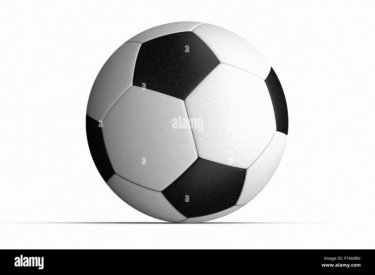 Pallone da calcio close up dettaglio contro uno sfondo bianco Foto Stock