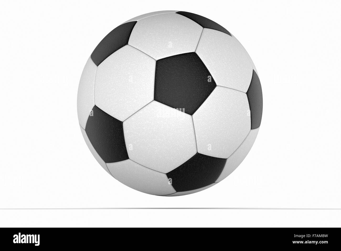 Pallone da calcio close up dettaglio contro uno sfondo bianco Foto Stock
