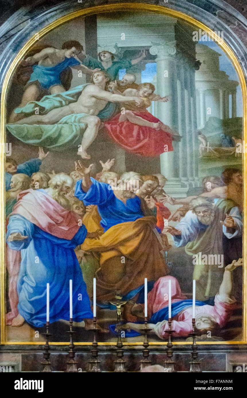 Qui raffigurato è un mosaico pittura sopra un altare in San Pietro - se si guarda attentamente tutti i 'dots' nella pittura sono actu Foto Stock