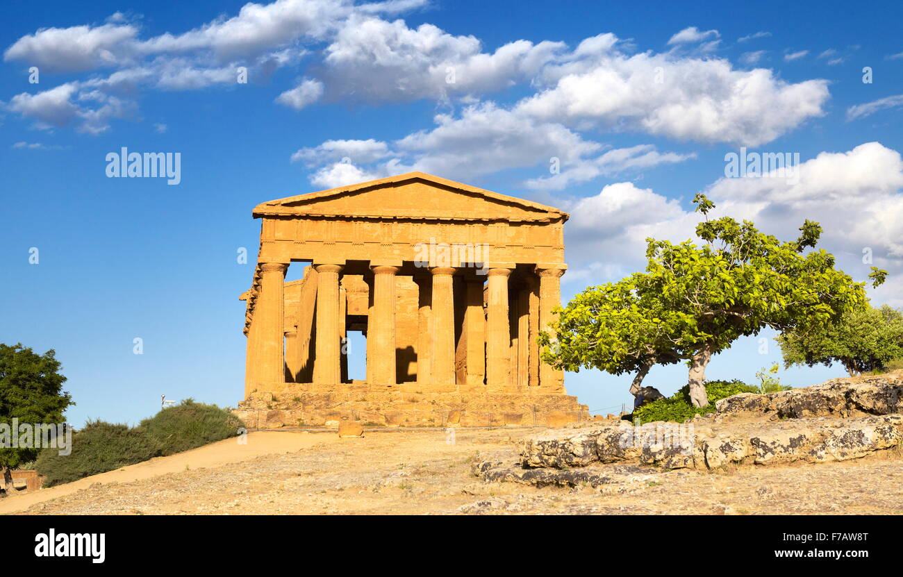 Agrigento - Tempio della Concordia e Valle dei Templi (Valle dei Templi, Agrigento (Girgenti), isola di Sicilia, Italia UNESCO Foto Stock