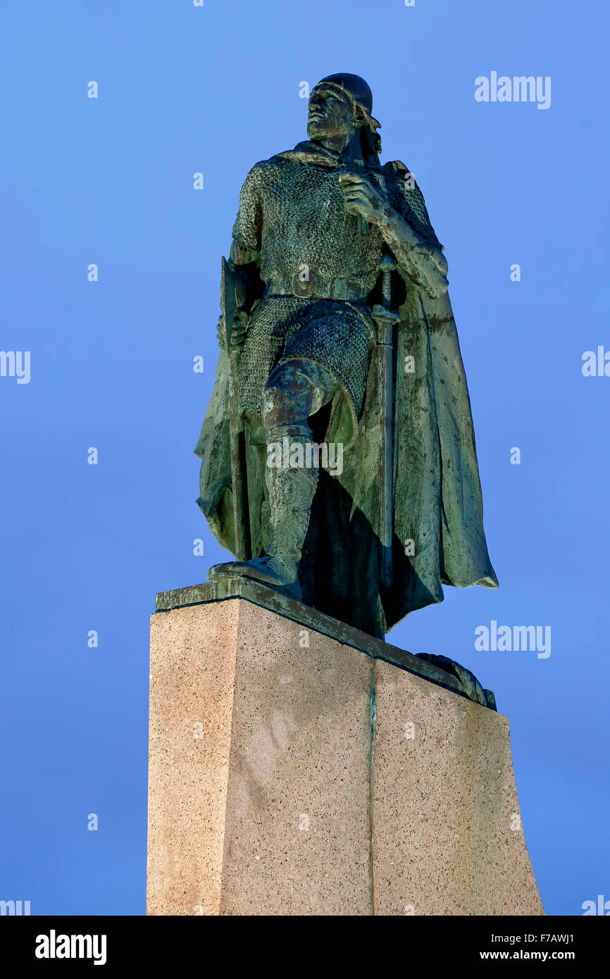 Statua di Leif Erikson (Alexander Stirling Calder, scultore), Reykjavik, Islanda Foto Stock