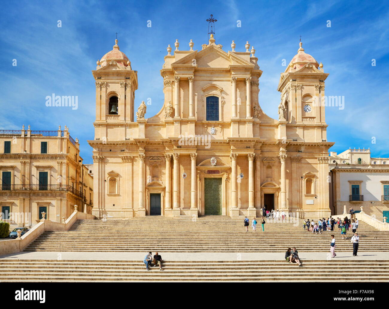 Noto - Cattedrale barocca di San Nicolo, Noto, Sicilia, Italia UNESCO Foto Stock