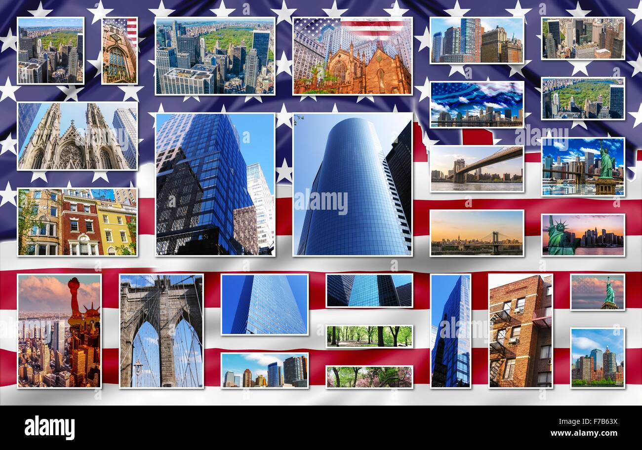 New York Manhattan collage Foto Stock