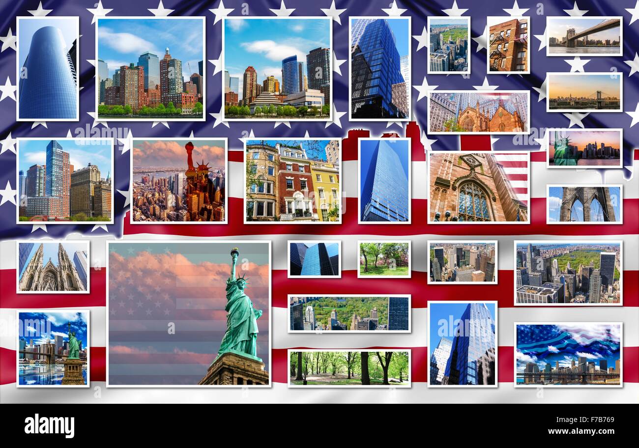 New York collage Foto Stock