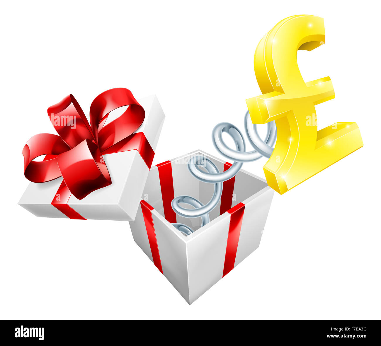 Un martinetto nella casella con un segno di cancelletto simbolo salta fuori su una molla Foto Stock