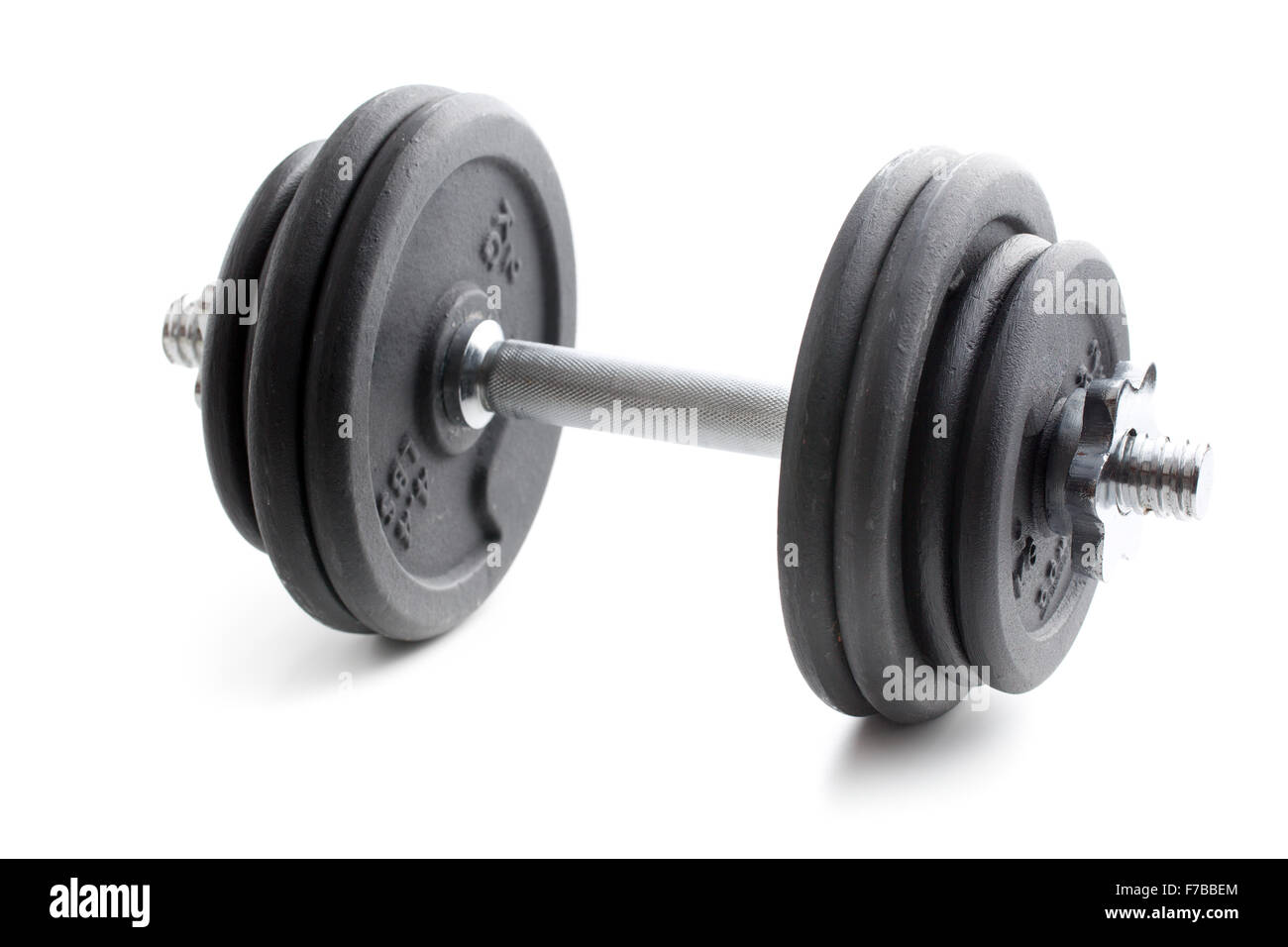 Il manubrio nero su sfondo bianco Foto Stock