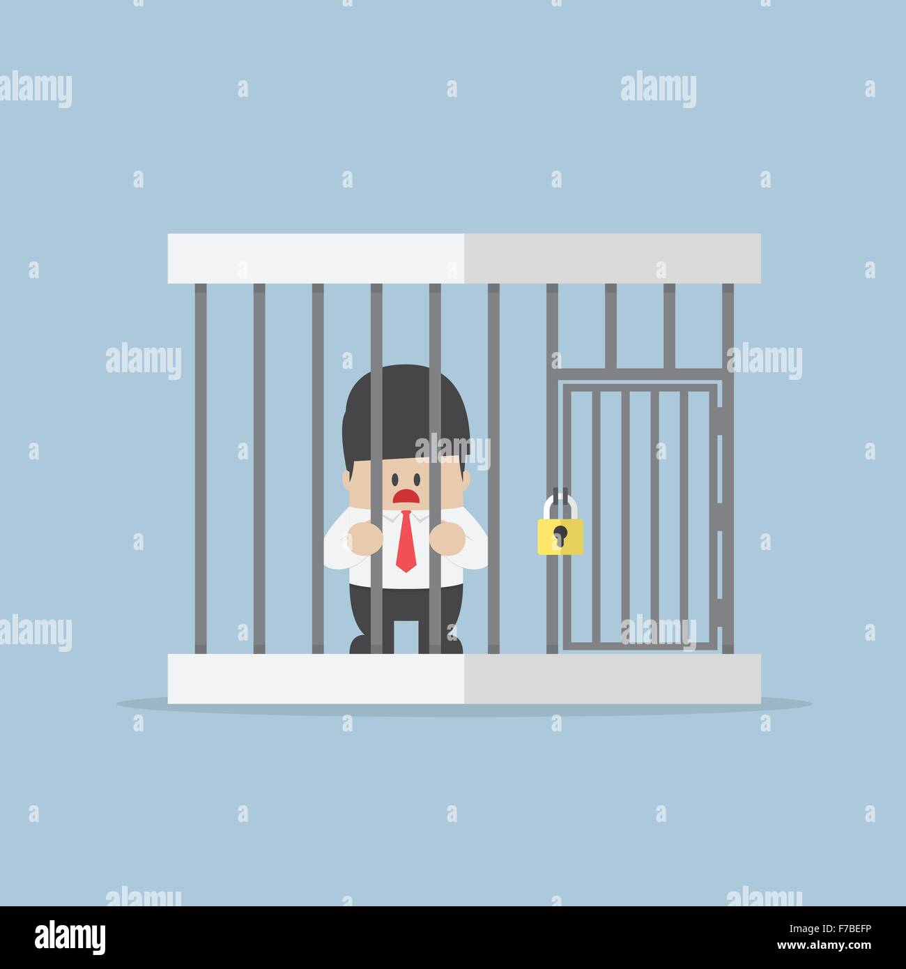 Imprenditore intrappolato in una gabbia, vettore EPS10 Illustrazione Vettoriale