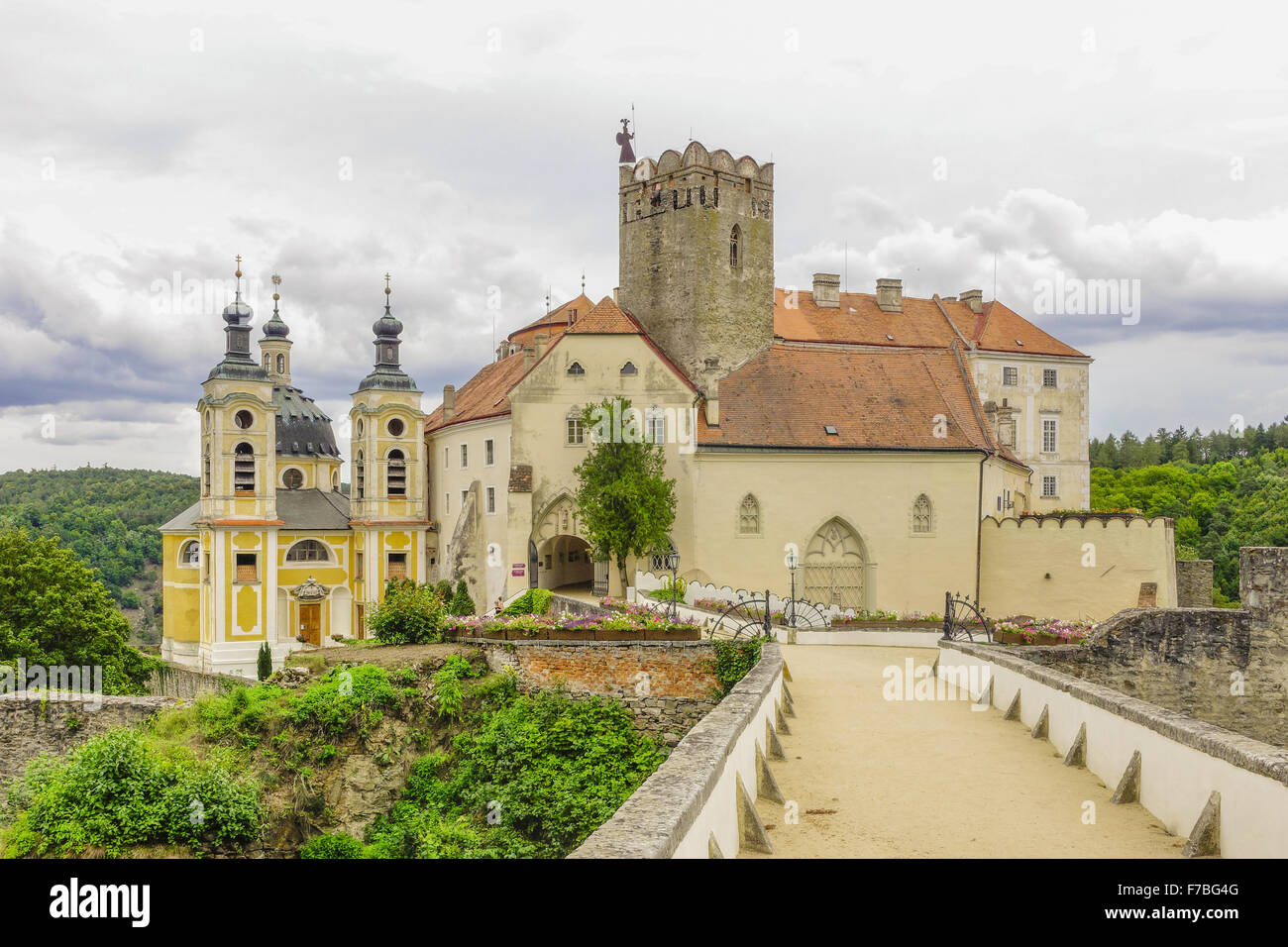 Castello Vranov, Okres Znojmo, southern Moravia Repubblica Ceca, Vranov Foto Stock