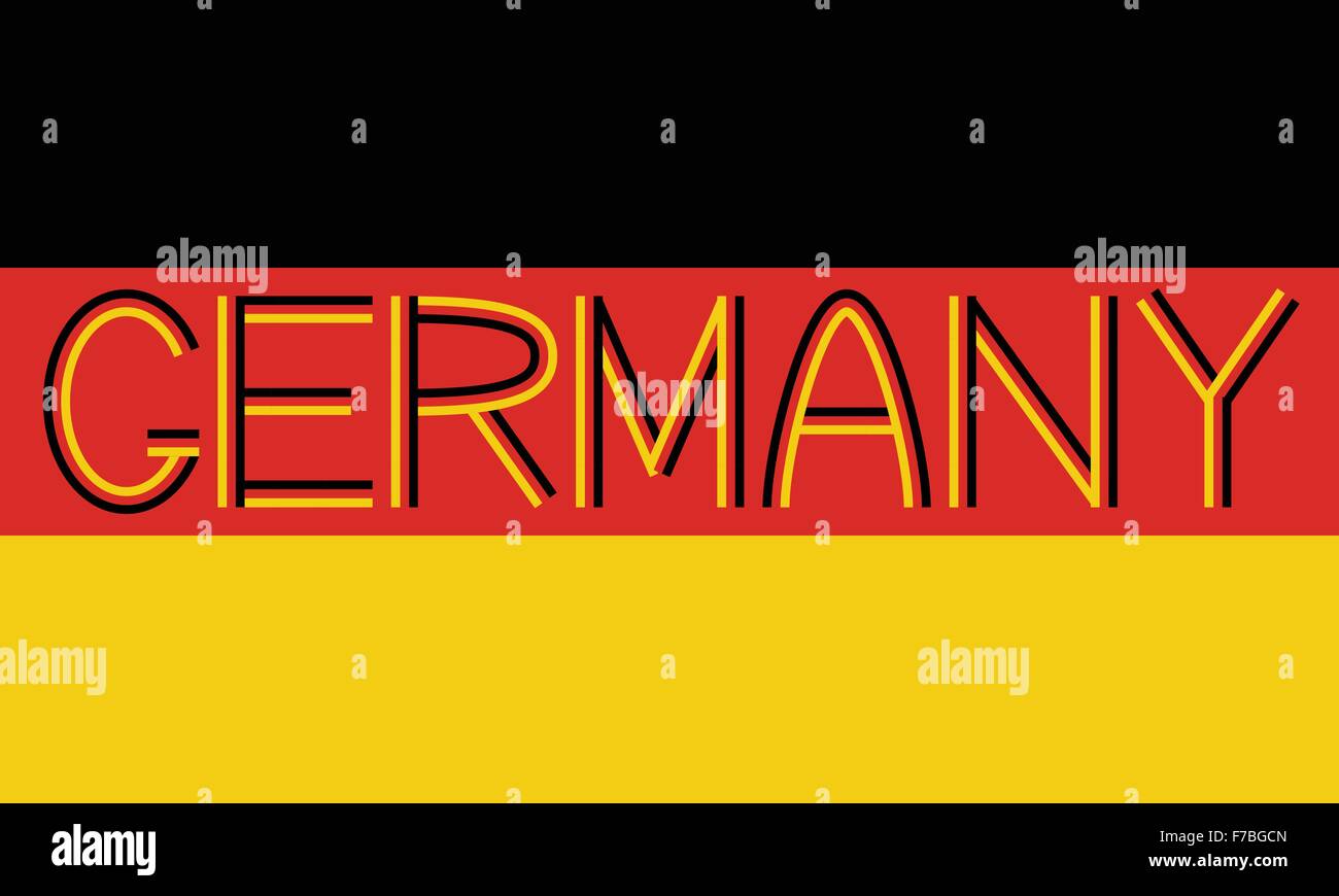 Bandiera tedesca e la parola Germania Illustrazione Vettoriale