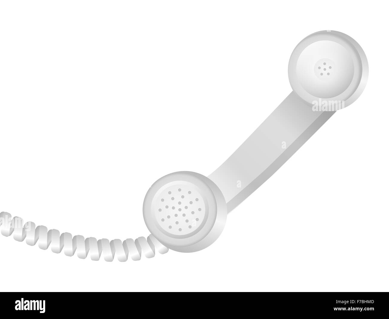 Ricevitore telefonico su uno sfondo bianco. Foto Stock