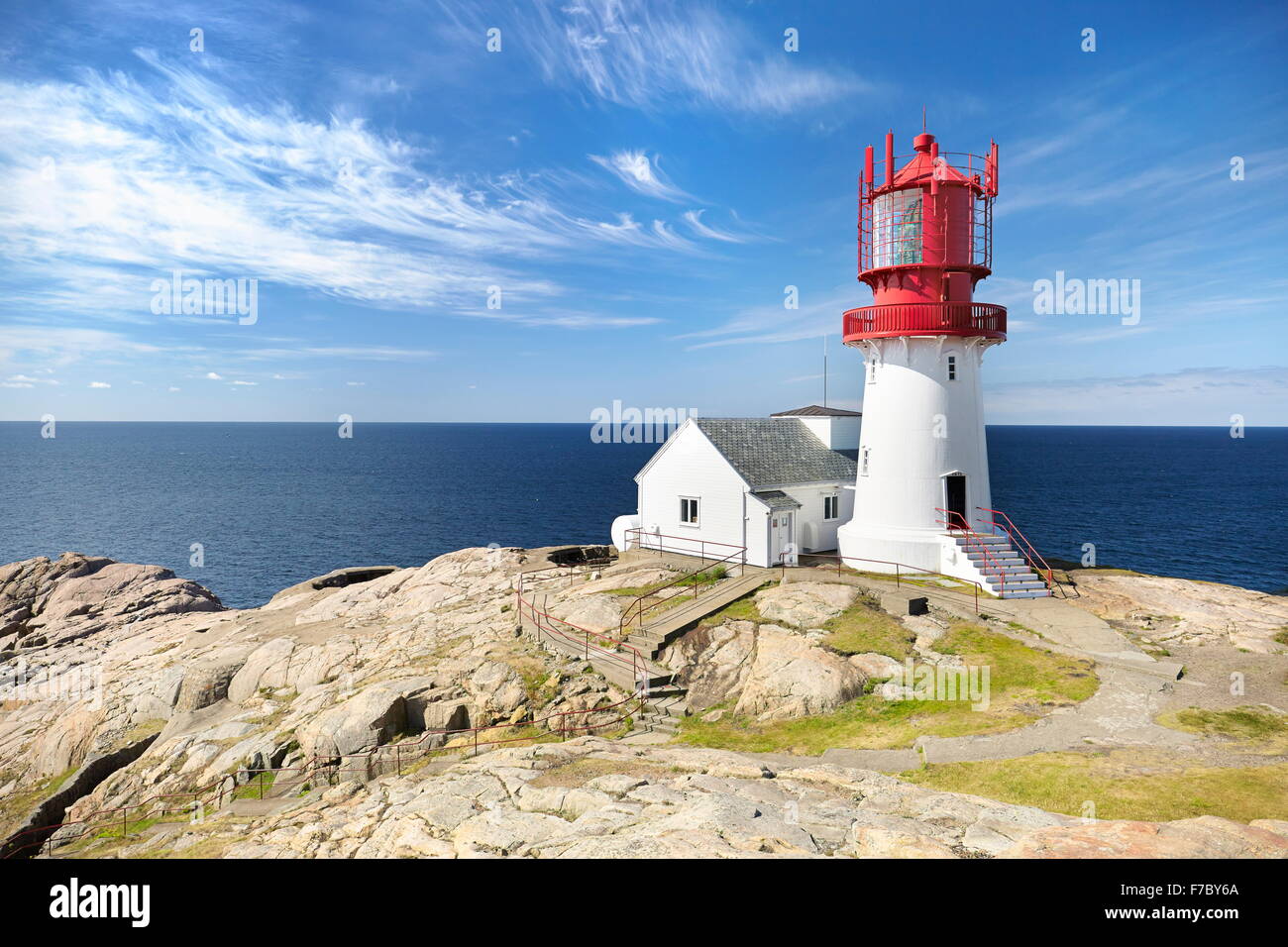 Faro di Lindesnes, Norvegia Foto Stock