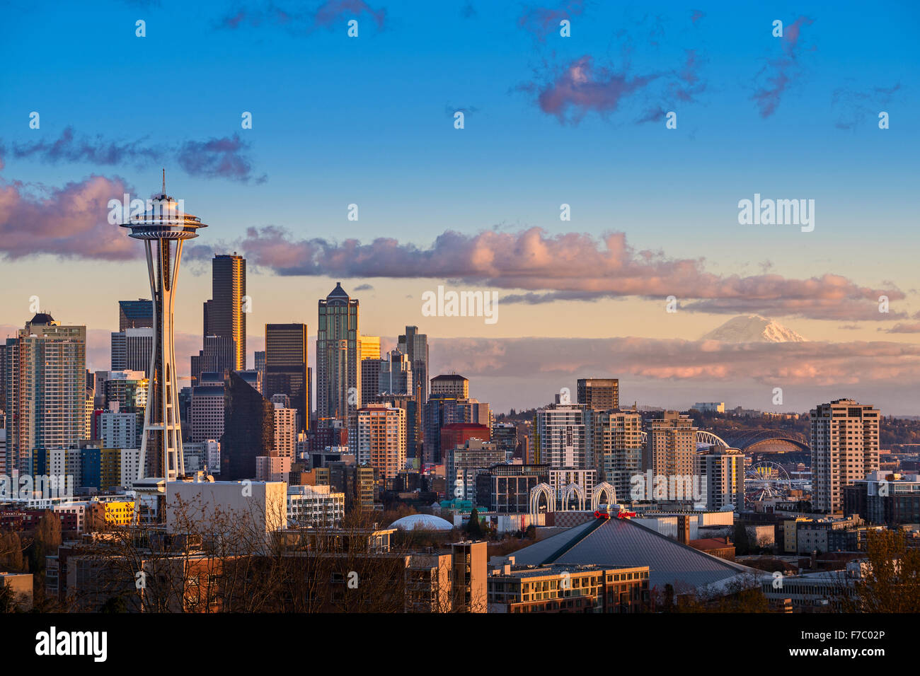 Seattle Washington Skyline dal famoso Parco di Kerry. Foto Stock