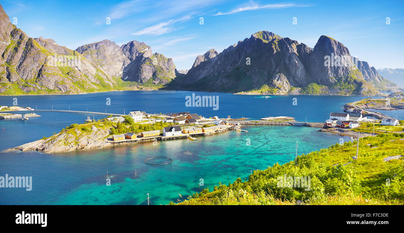 Isole Lofoten paesaggio, Moskenes, Norvegia Foto Stock