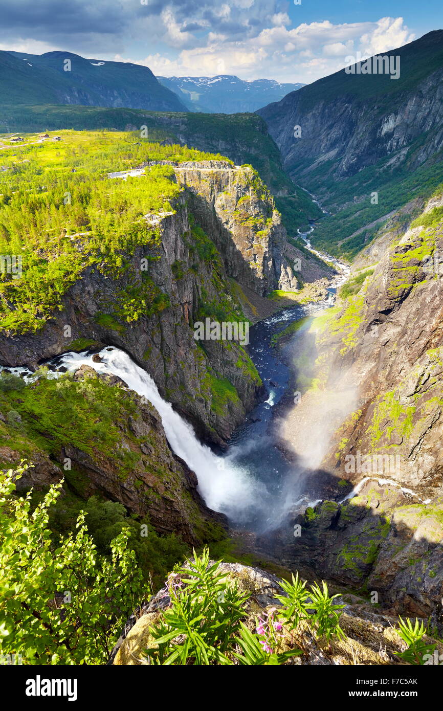 La cascata di Voringfossen, Hordaland, Norvegia Foto Stock