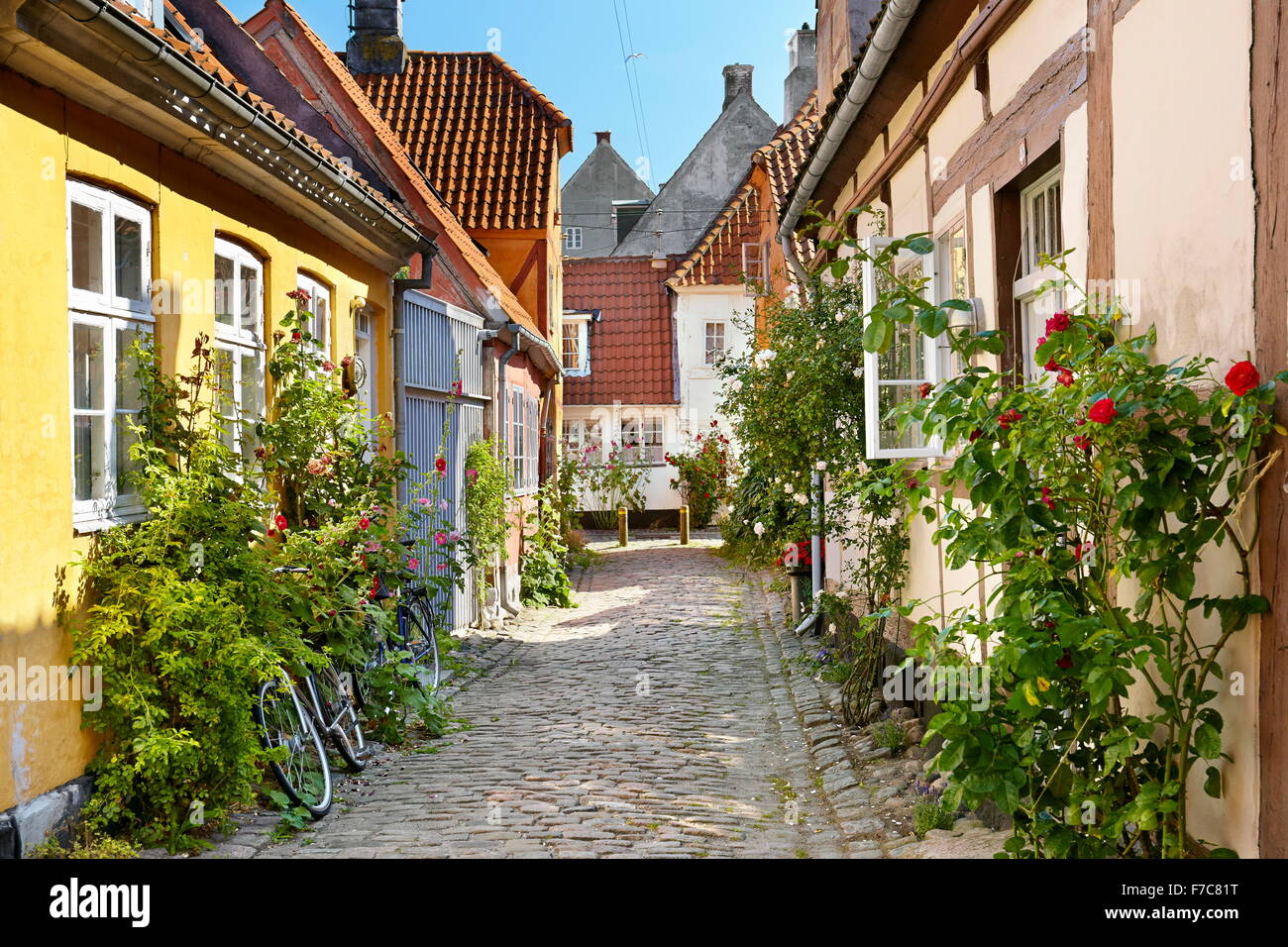 Città vecchia a Helsingor, Danimarca Foto Stock