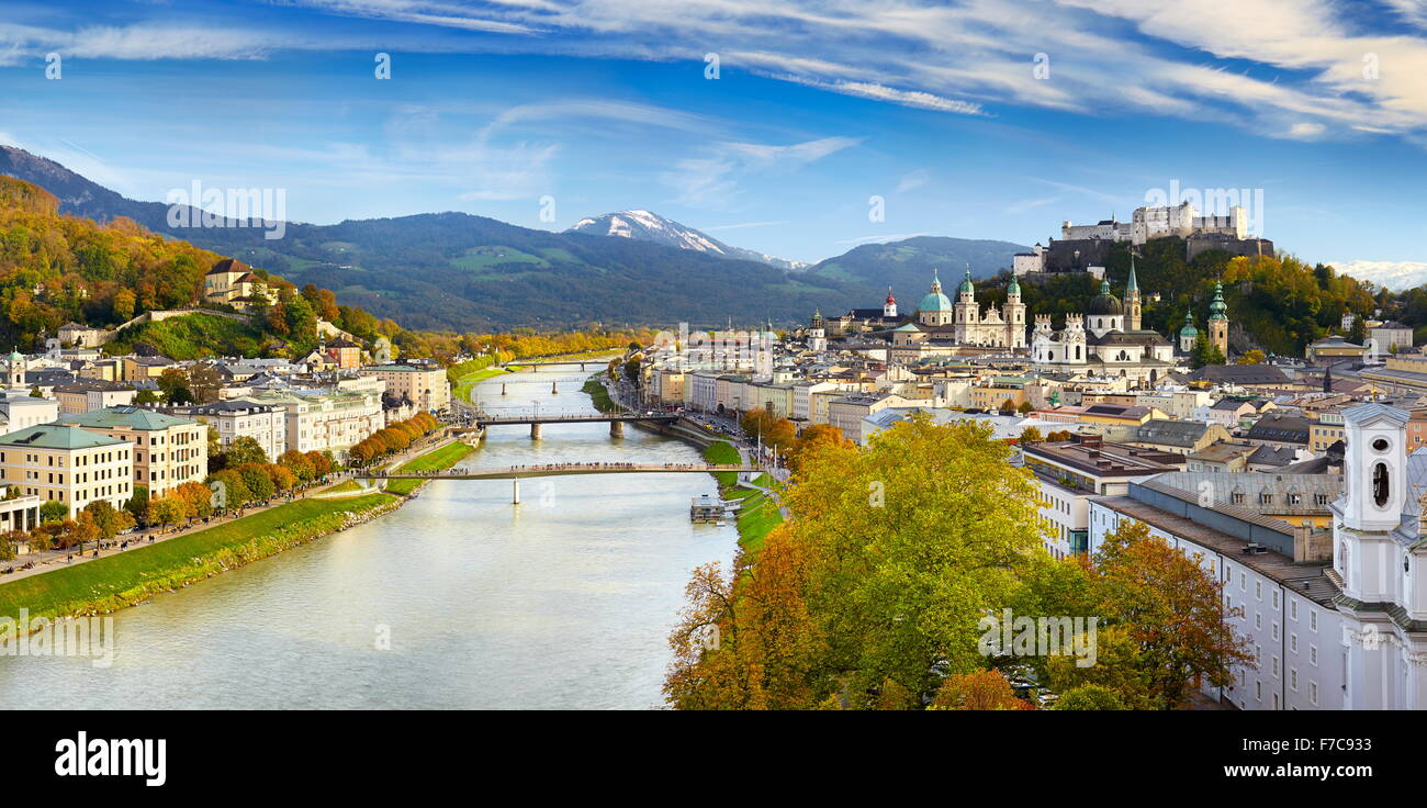 Austria - vista panoramica di Salisburgo Foto Stock