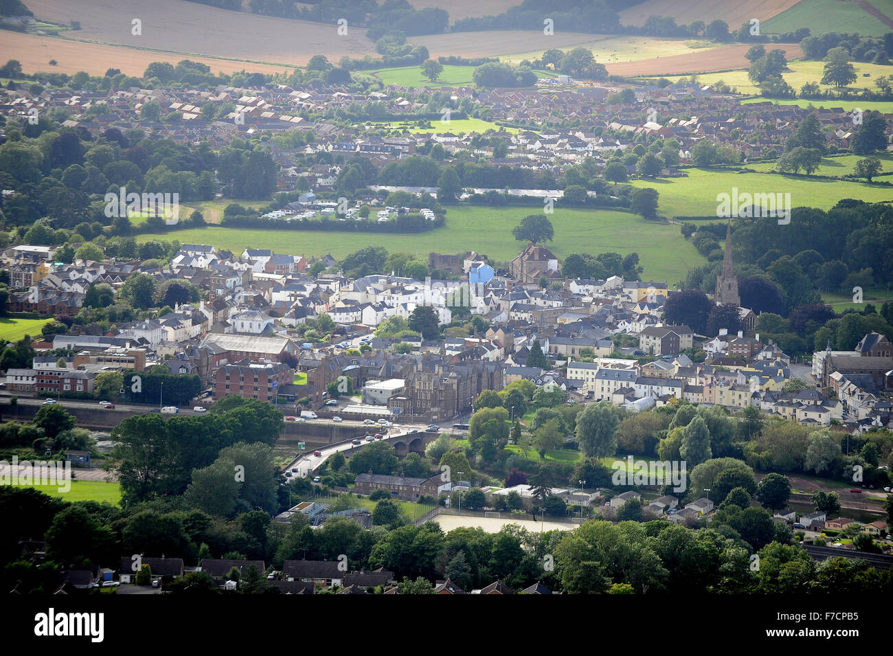 Una vista generale del Monmouth Galles del Sud, Regno Unito. Foto Stock